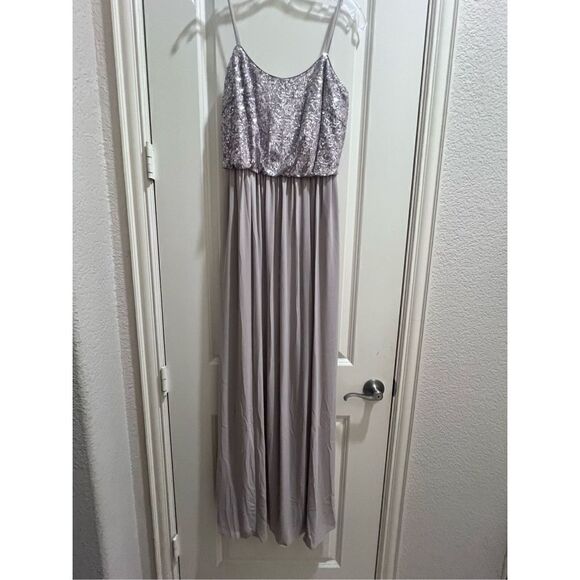 Champagne sequin sleeveless formal gown, sz 4, new with tags prom bridesmaid - Picture 1 of 5